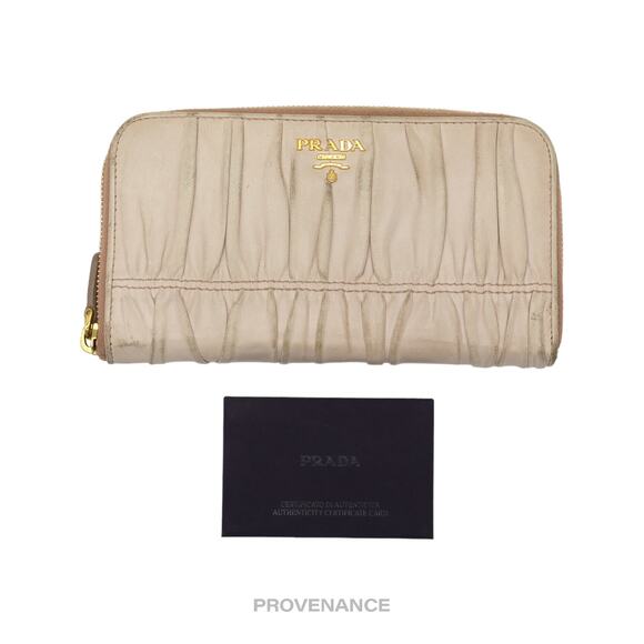 🔴 Prada Zip Long Wallet - Blush Nappa Gaufre Leather - Picture 1 of 11
